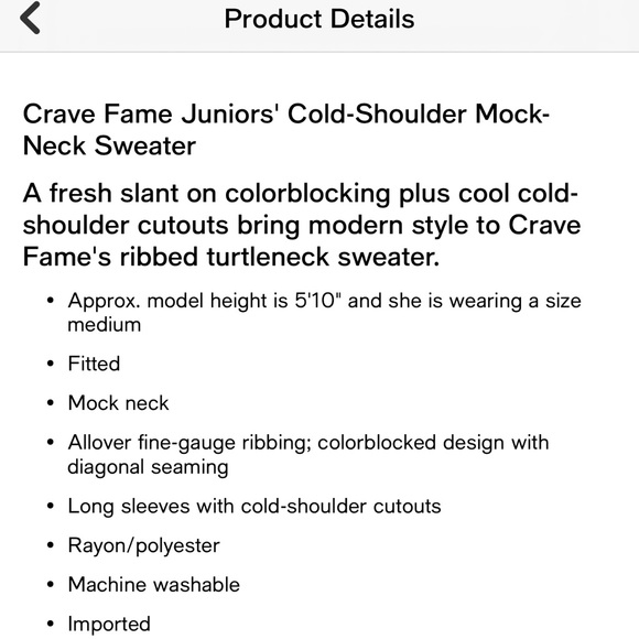 NWT Juniors cold shoulder Mock-neck sweater - Picture 8 of 8